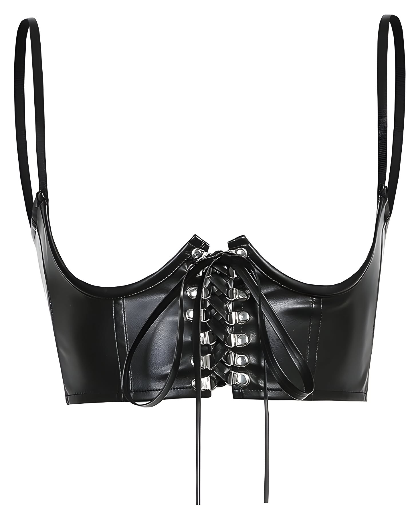 bustier negro de cuerina