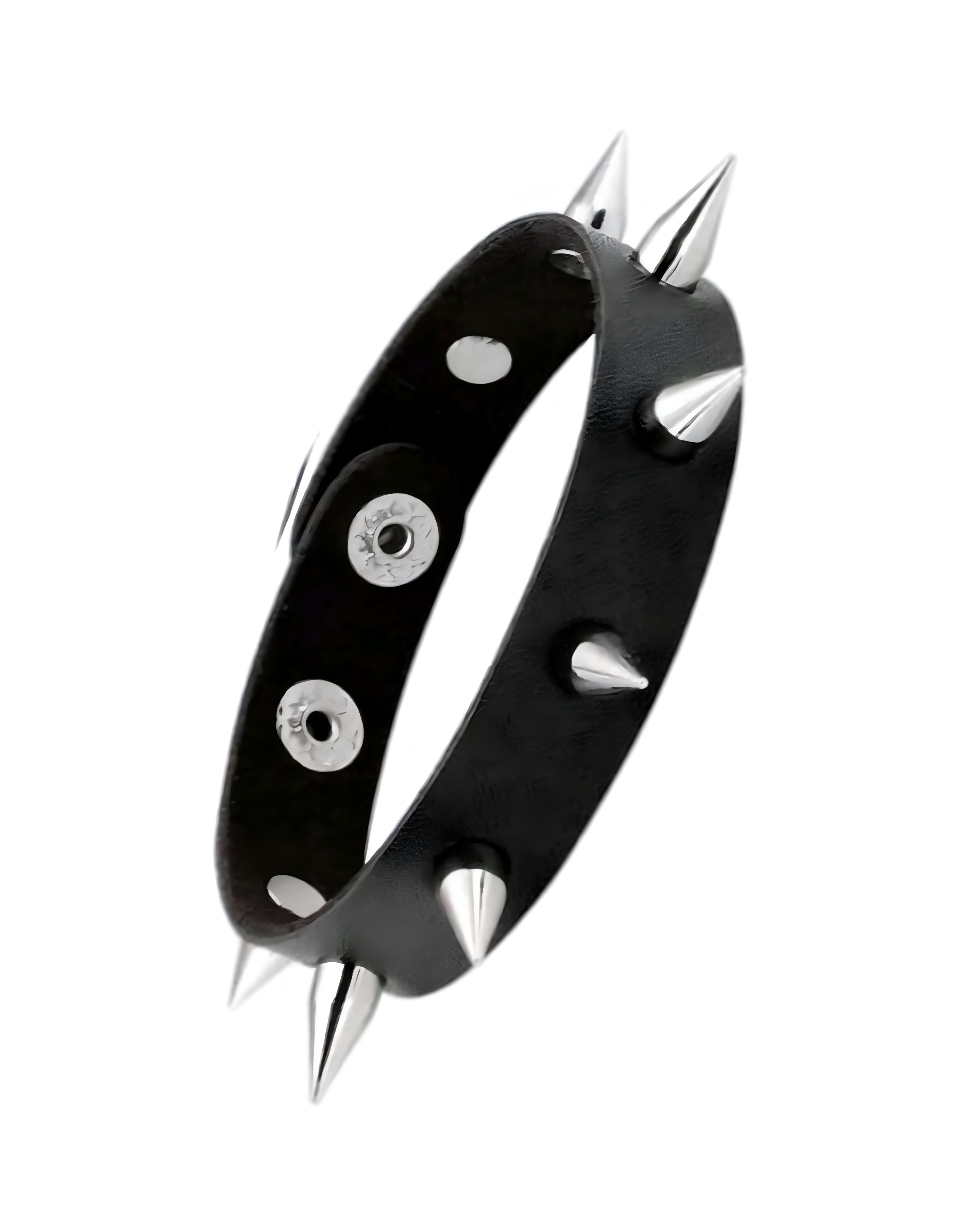 bisu. pulsera de cuerina con tachuelas doble