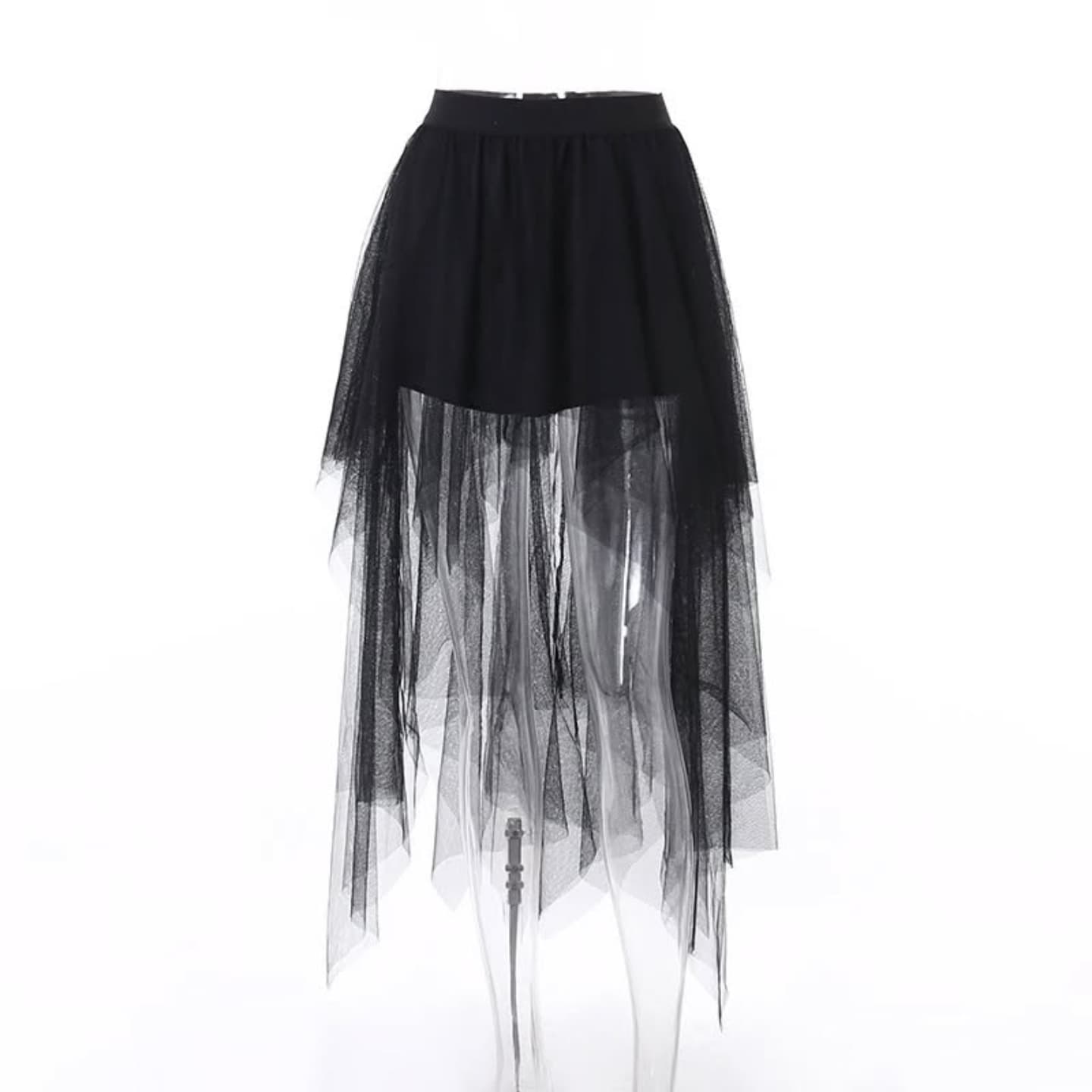 falda corta punk con tul negro