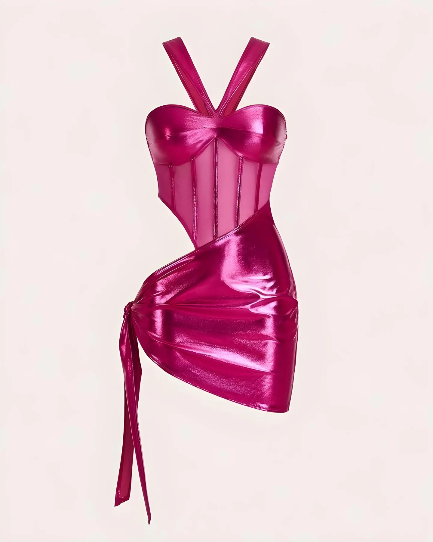 Vestido fucsia metálico La Sustancia