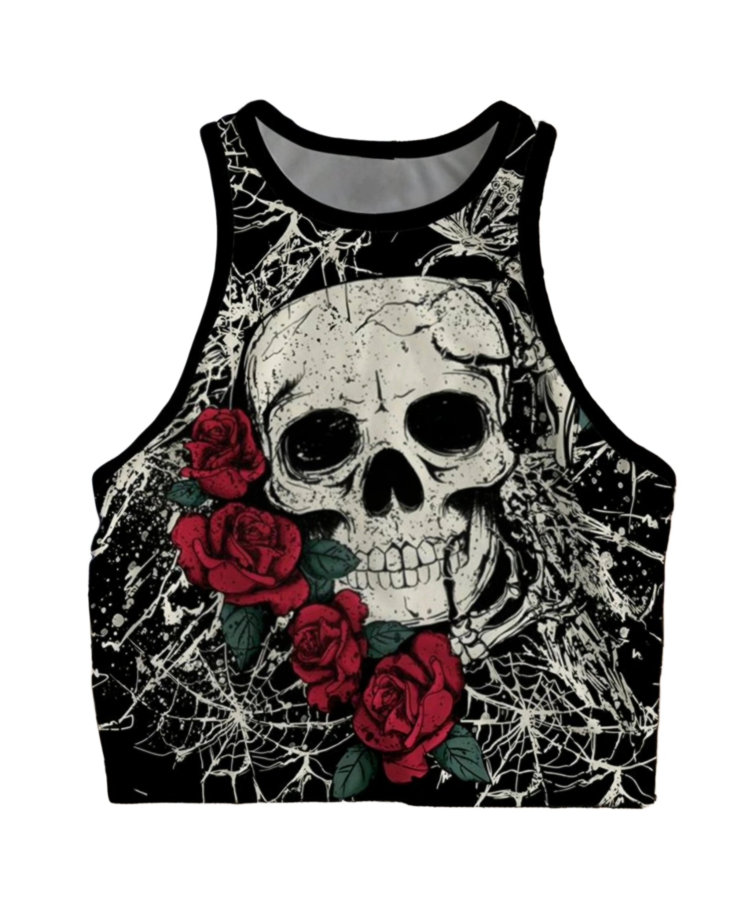 top negro sin mangas con calavera hard rock
