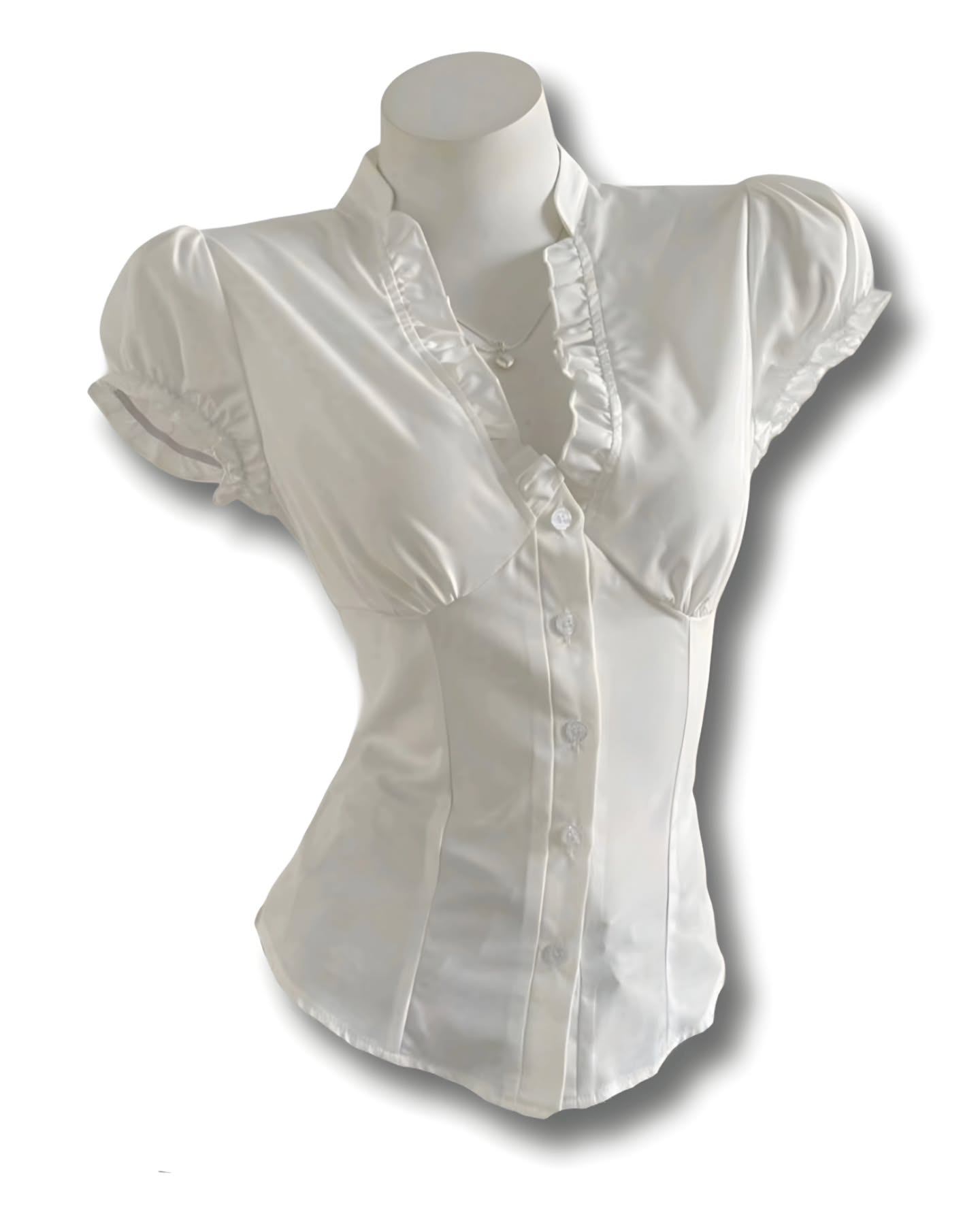Camisa blanca manga corta corporate goth