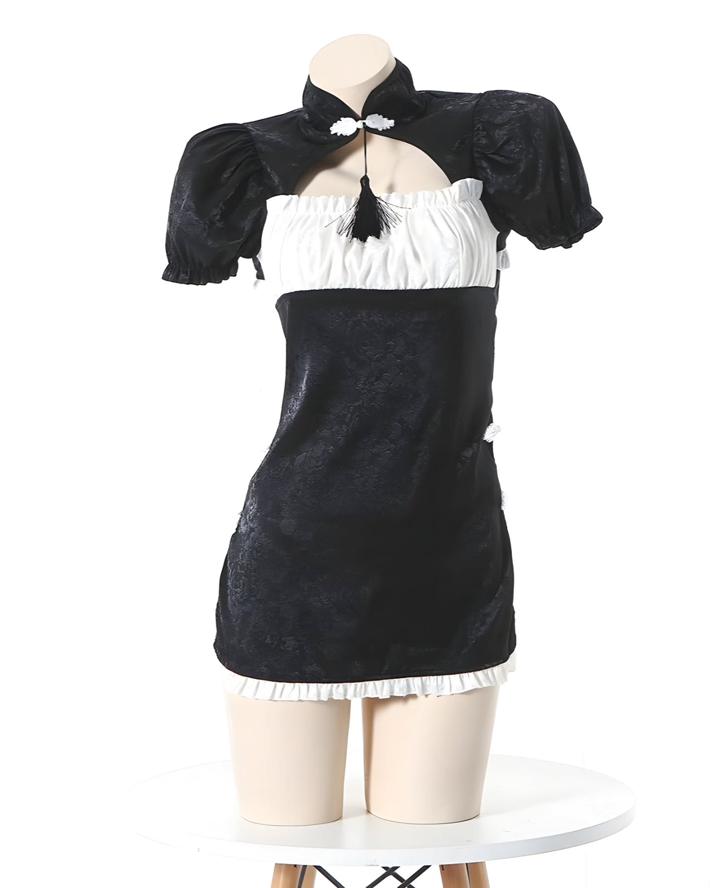 Disfraz vestido maid japonés negro arriba blanco