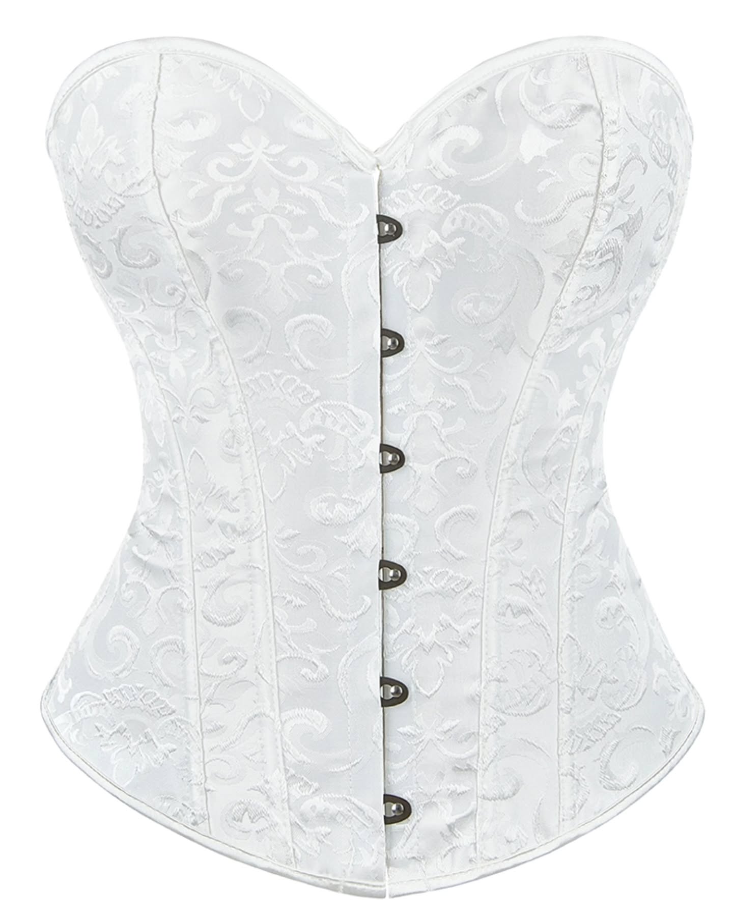 Corsét blanco completo relieve sin encaje arriba