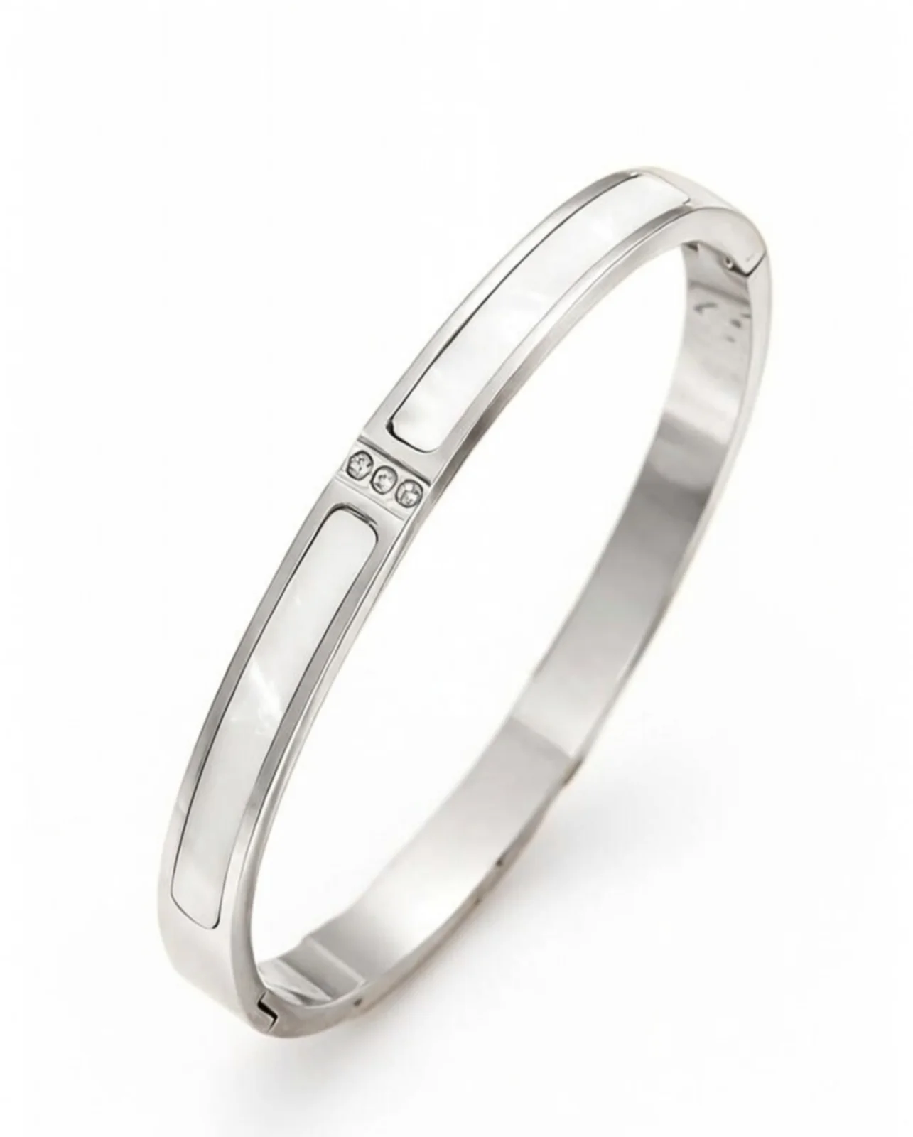 Pulsera De Acero Con Blanco