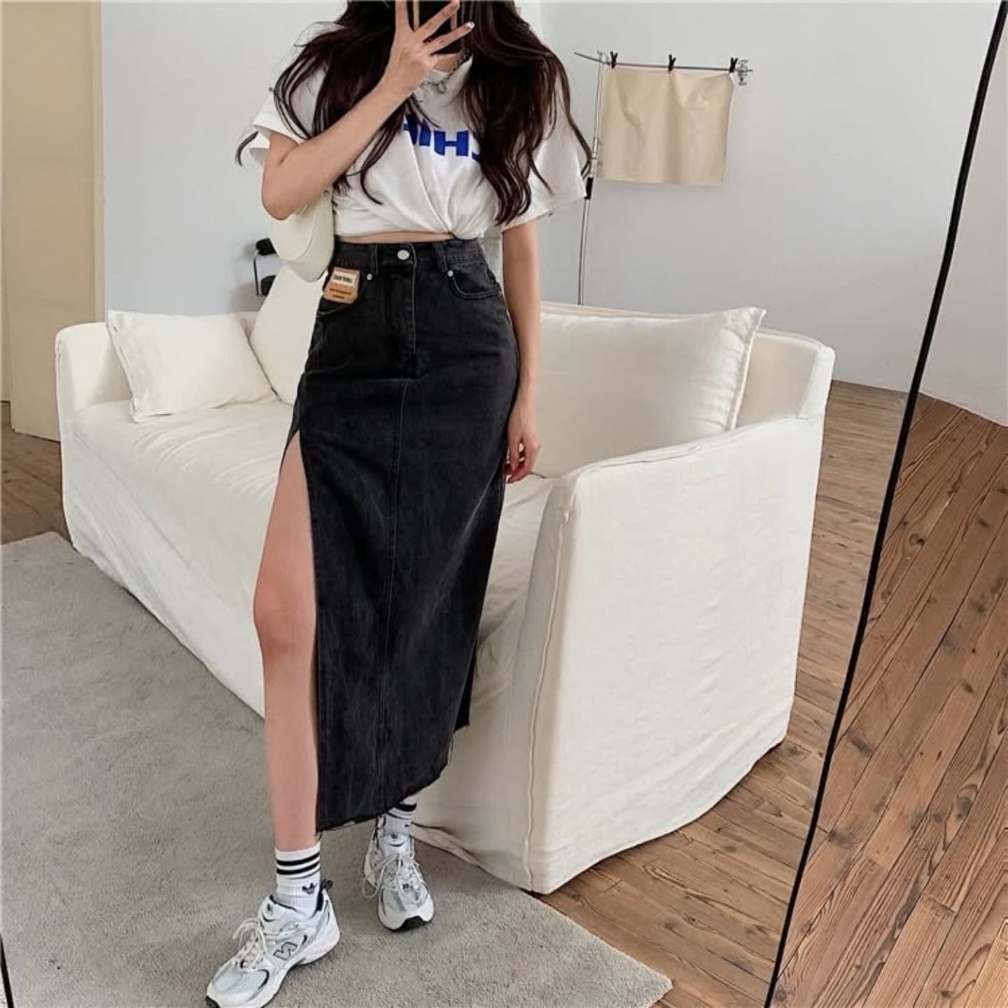 Falda Negra De Denim