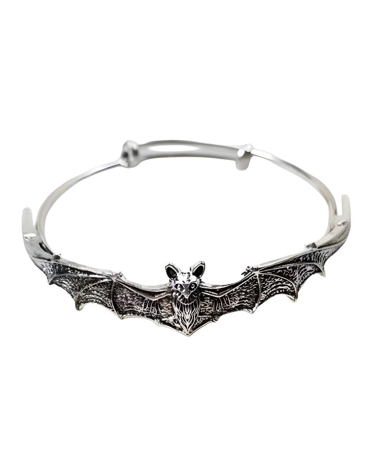 Pulsera Plateada Con Murciélago